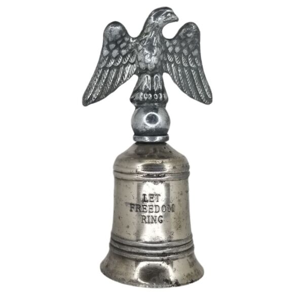 Let Freedom Ring Beautiful Pewter Eagle Bell, USA PA American Metal Vintage - Picture 1 of 11